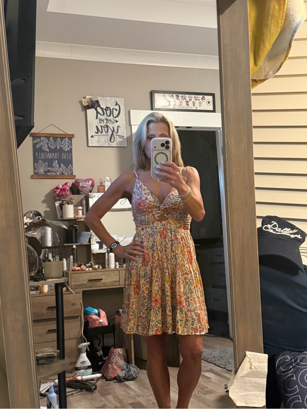 Sleeveless Floral Sundress - Yellow & Pink